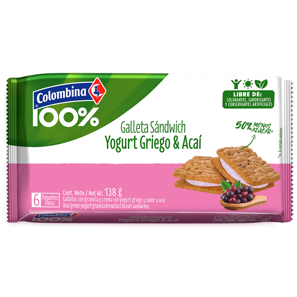 Sándwich Yogurt Griego y Acaí 6 uds