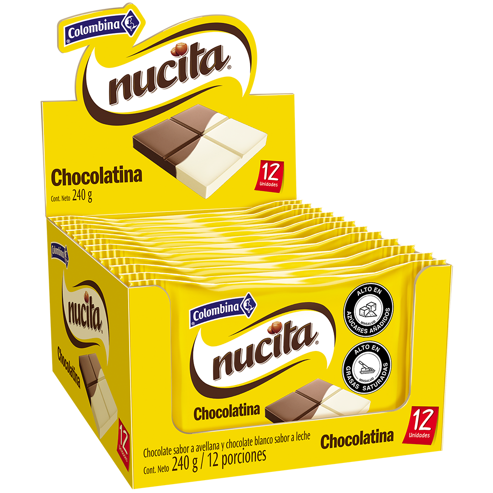 Chocolatina NUCITA con sabor avellana x 12un