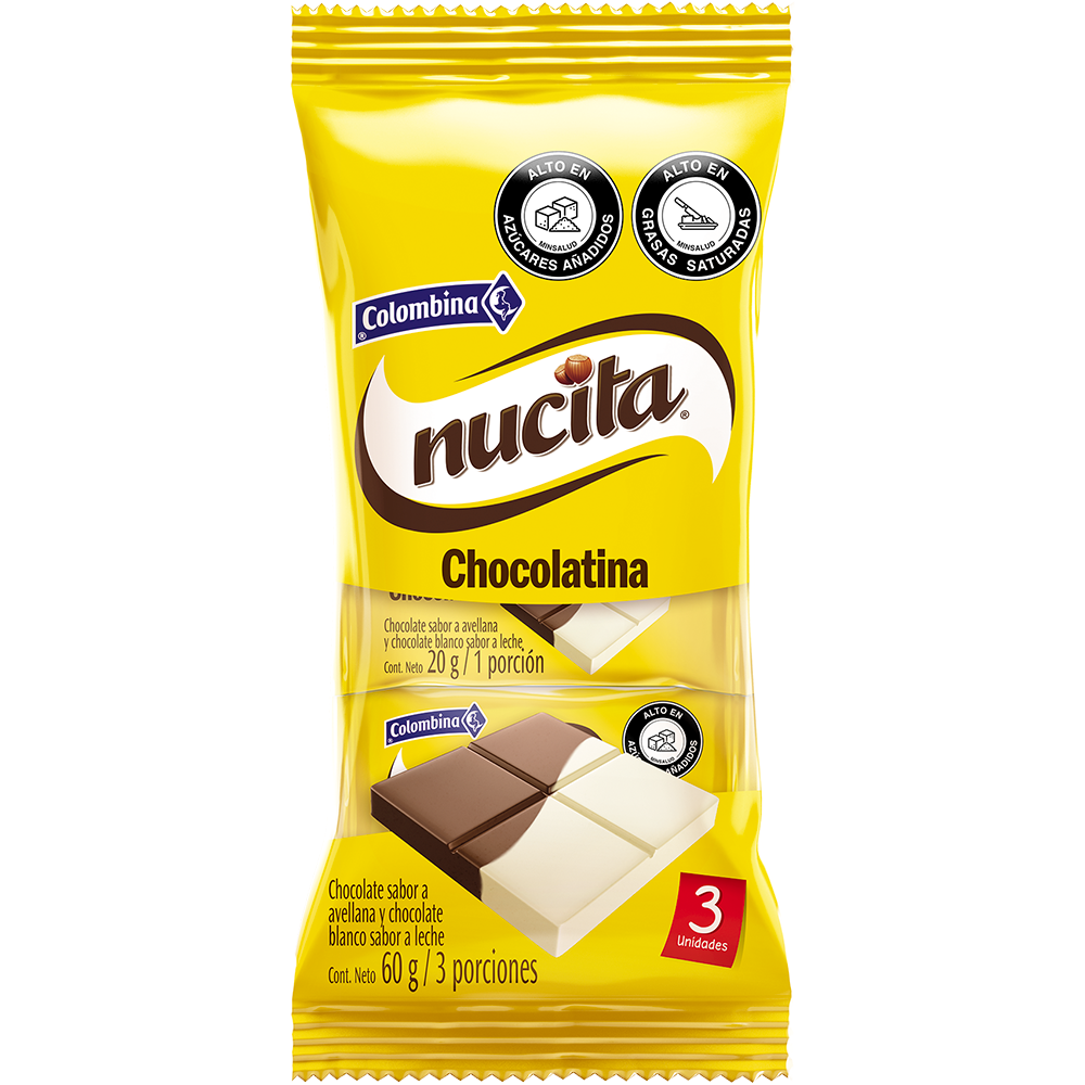 Chocolatina NUCITA con sabor avellana x 3un